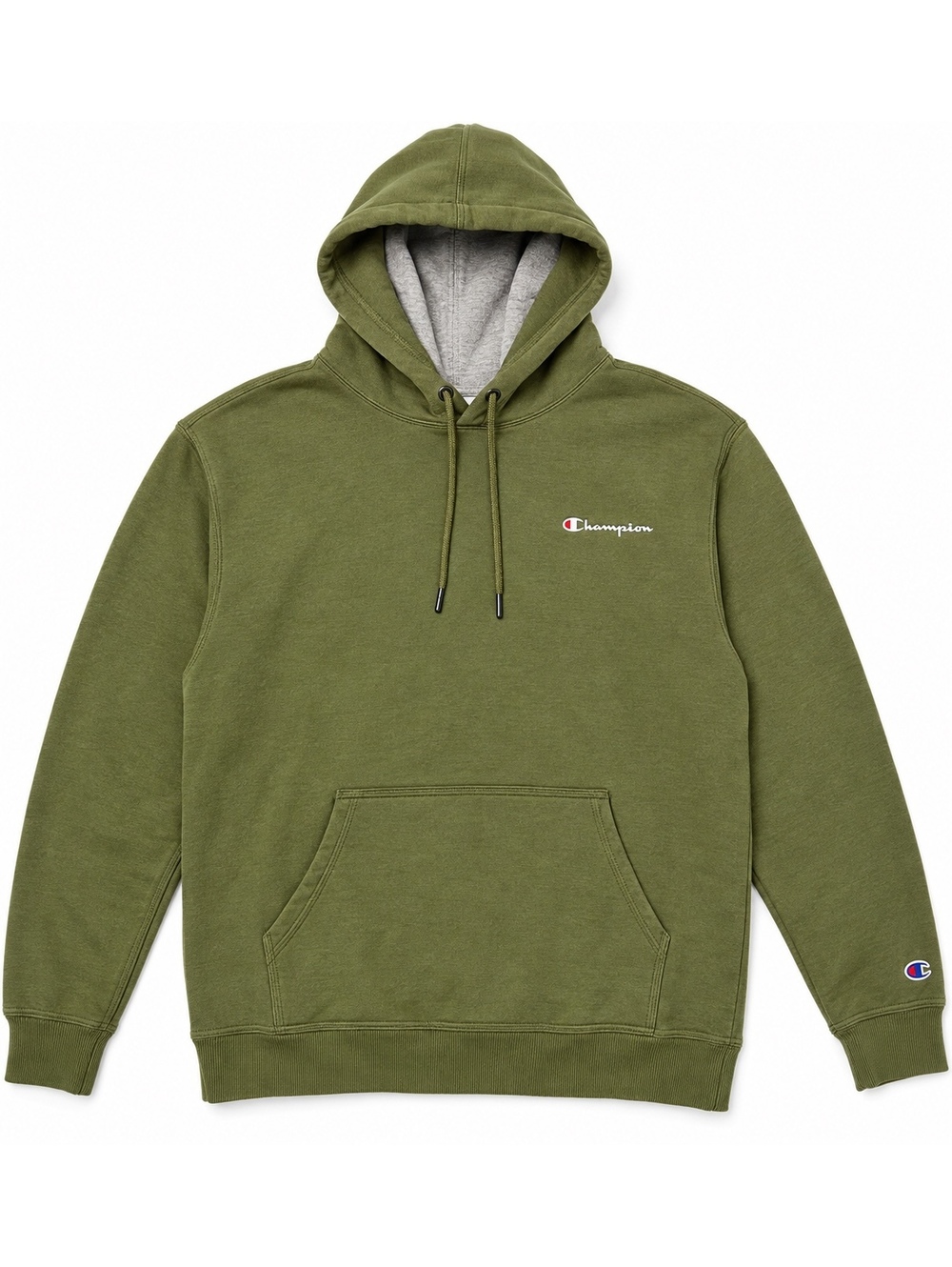 Champion Men’s Large Olive Green Pullover Hoodie Script Logo,NWOT